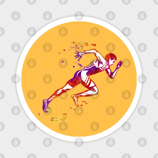 Track Runner Sprinter Sprinting - 04 Magnet by SPJE Illustration Photography